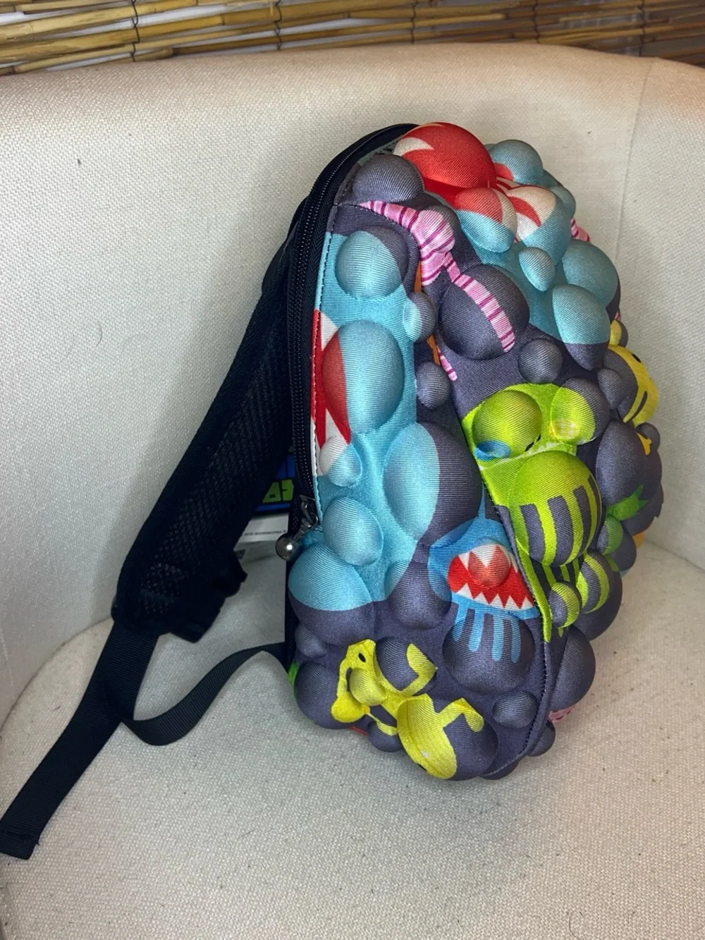 Kids Bubble Backpack in Multi-Color Monster Print